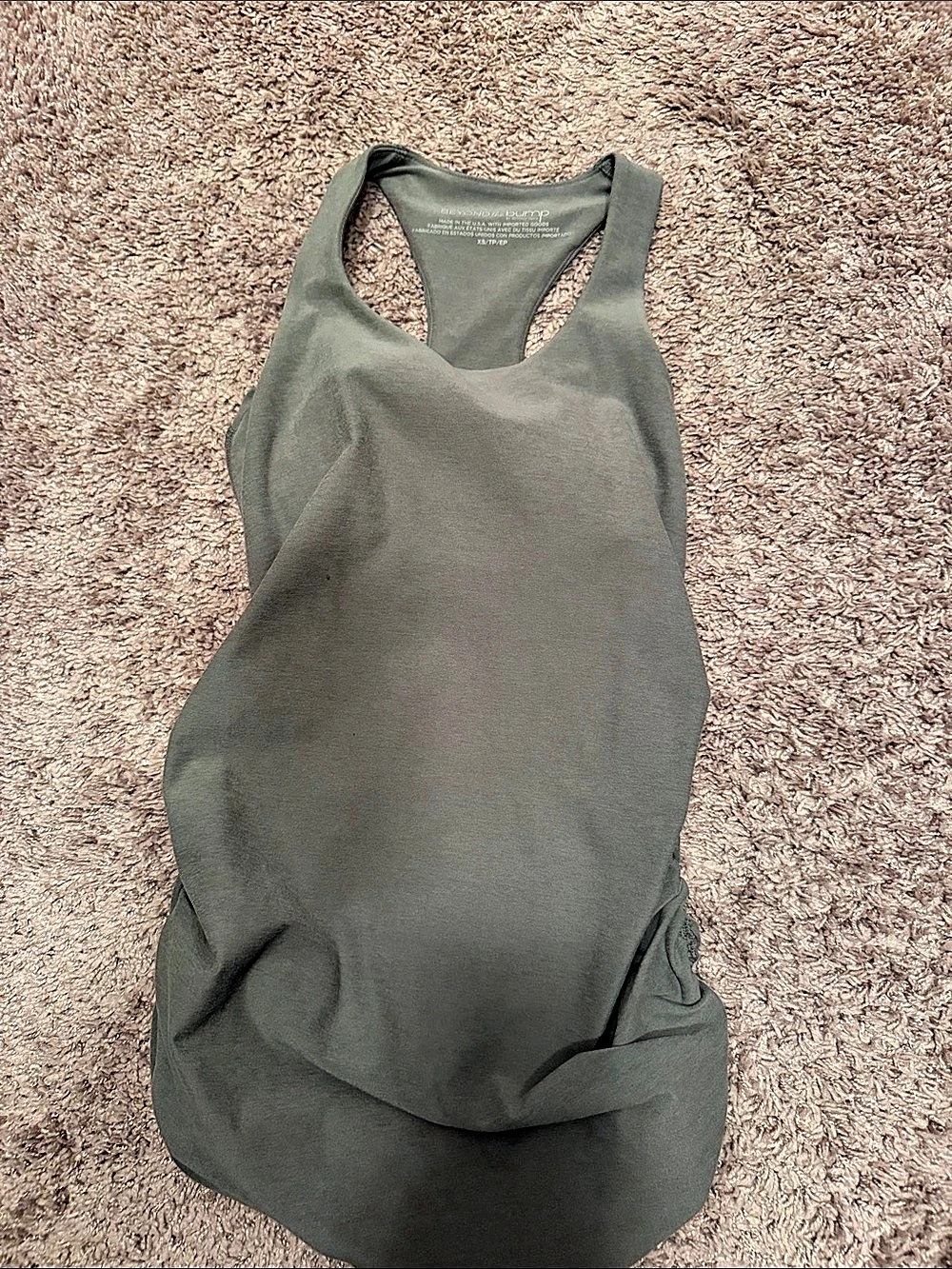 Beyond the Bump Olive Racerback Tank Size XS